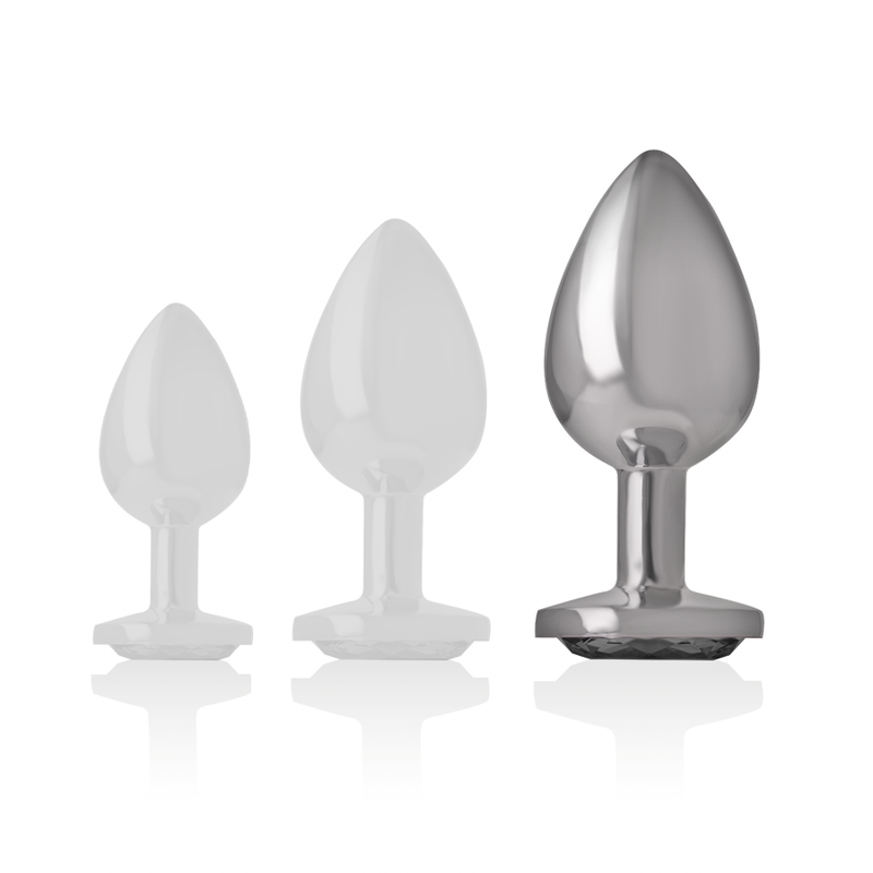 INTENSE - ANAL PLUG METAL ALUMINUM WHITE HEART SIZE L - NOCTURNA DESIRES