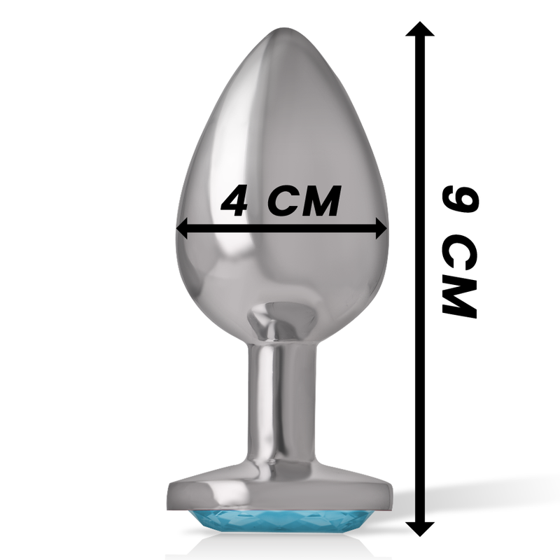 INTENSE - ALUMINUM METAL ANAL PLUG BLUE HEART SIZE L - NOCTURNA DESIRES