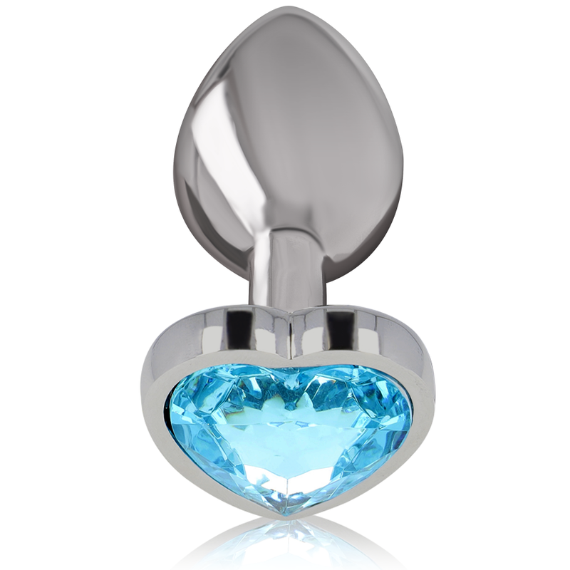 INTENSE - ALUMINUM METAL ANAL PLUG BLUE HEART SIZE L - NOCTURNA DESIRES