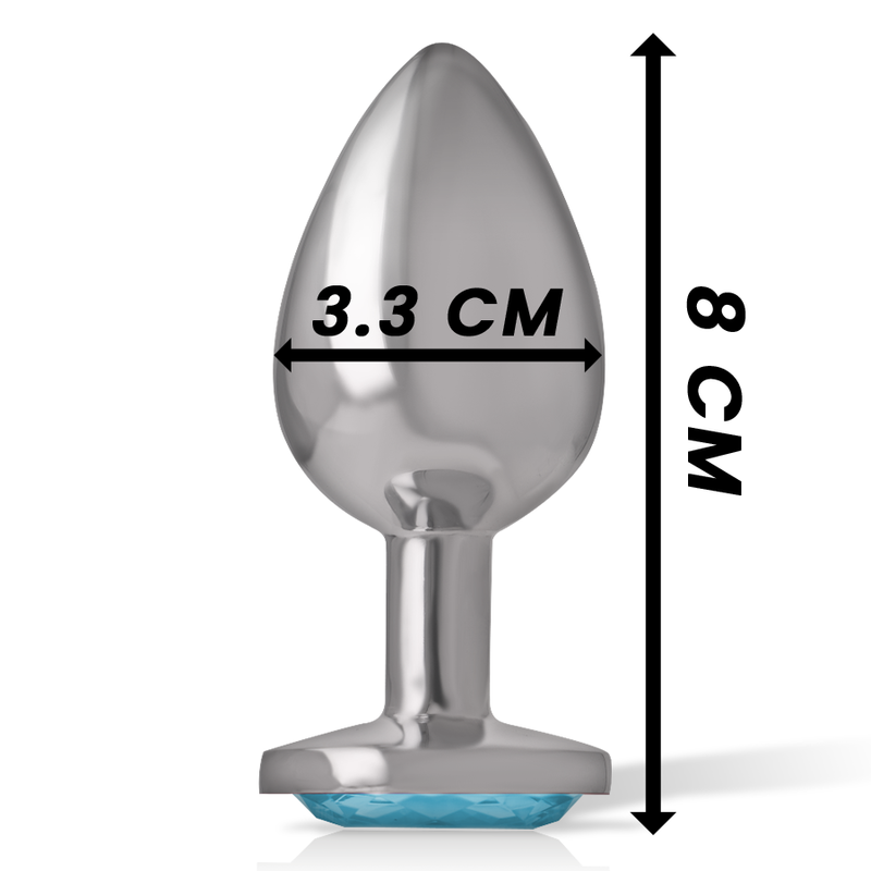 INTENSE - ALUMINUM METAL ANAL PLUG BLUE HEART SIZE M - NOCTURNA DESIRES