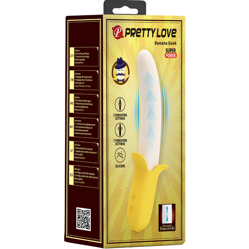 PRETTY LOVE - BANANA GEEK SUPER POWER 7 VIBRATIONS UP&DOWN SILICONE BLACK - NOCTURNA DESIRES