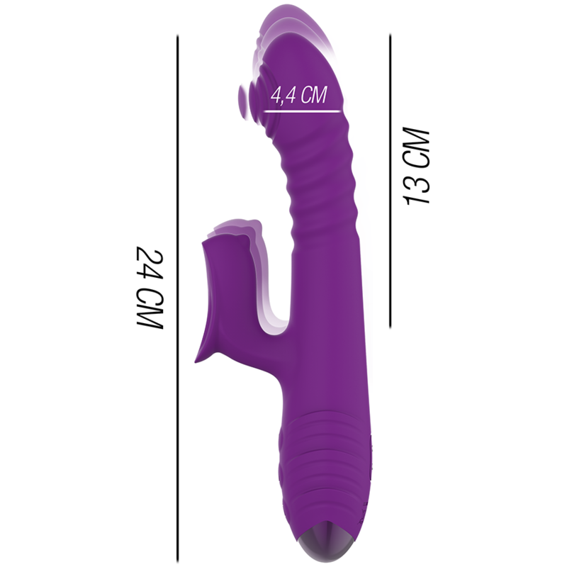 INTENSE - IGGY MULTIFUNCTION RECHARGEABLE VIBRATOR UP & DOWN WITH CLITORAL STIMULATOR PURPLE - NOCTURNA DESIRES