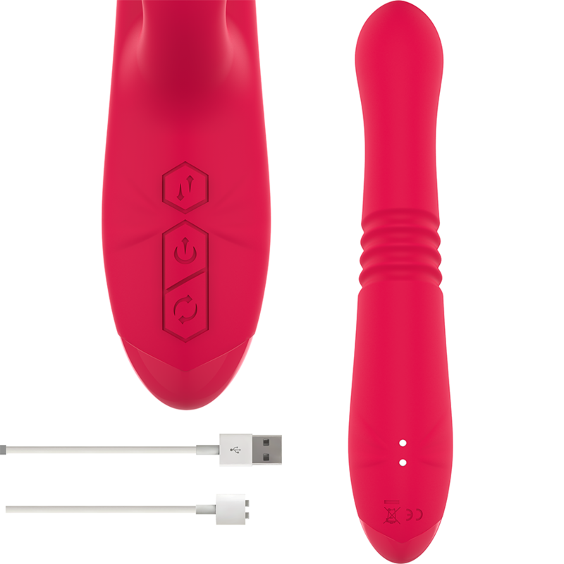 INTENSE - DUA MULTIFUNCTION RECHARGEABLE UP & DOWN VIBRATOR WITH RED TONGUE - NOCTURNA DESIRES
