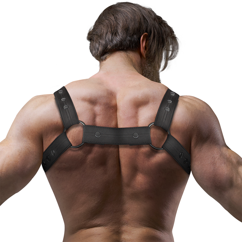 FETISH SUBMISSIVE ATTITUDE - ADJUSTABLE NEOPRENE CHEST SPORTS HARNESS FOR MEN - NOCTURNA DESIRES