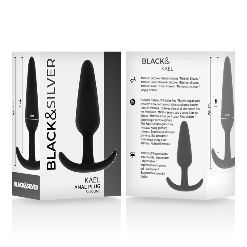 BLACK&SILVER - KAEL SILICONE ANAL PLUG WITH MEDIUM HANDLE - NOCTURNA DESIRES
