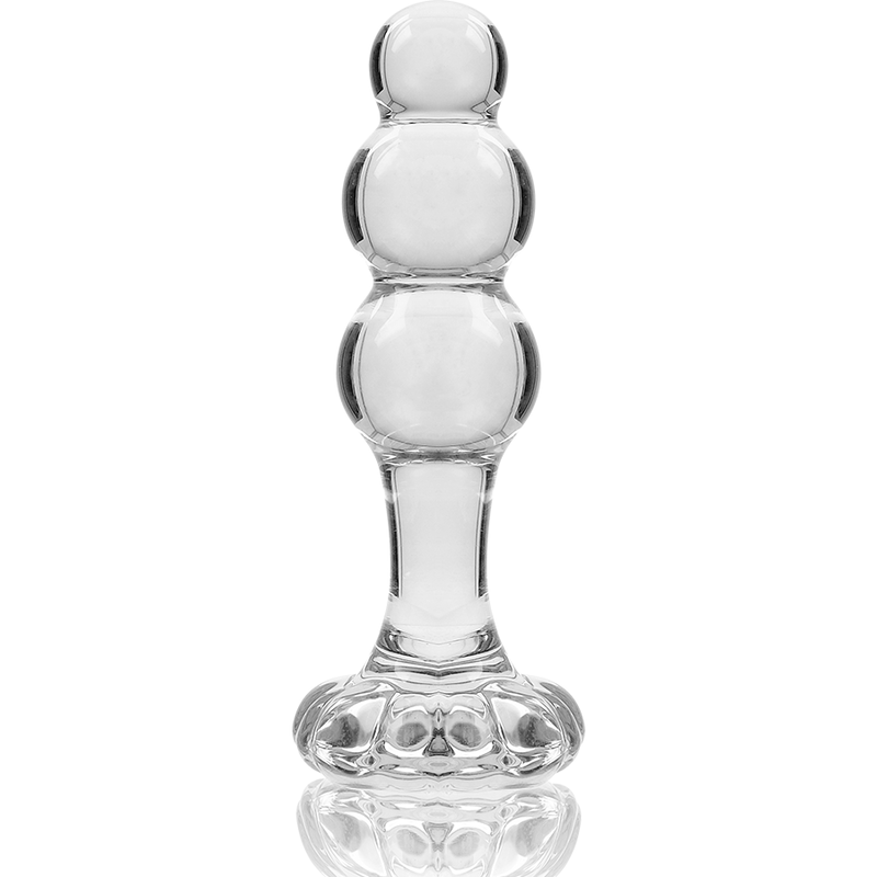 NEBULA SERIES BY IBIZA - MODEL 1 ANAL PLUG BOROSILICATE GLASS CLEAR 10.5 CM -O- 3 CM - NOCTURNA DESIRES