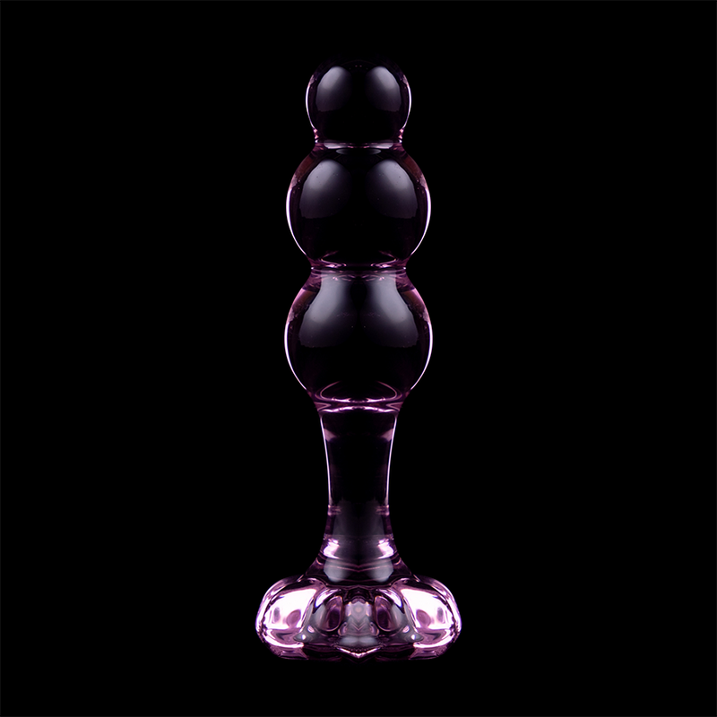 NEBULA SERIES BY IBIZA - MODEL 1 ANAL PLUG BOROSILICATE GLASS PINK 10.5 CM -O- 3 CM - NOCTURNA DESIRES