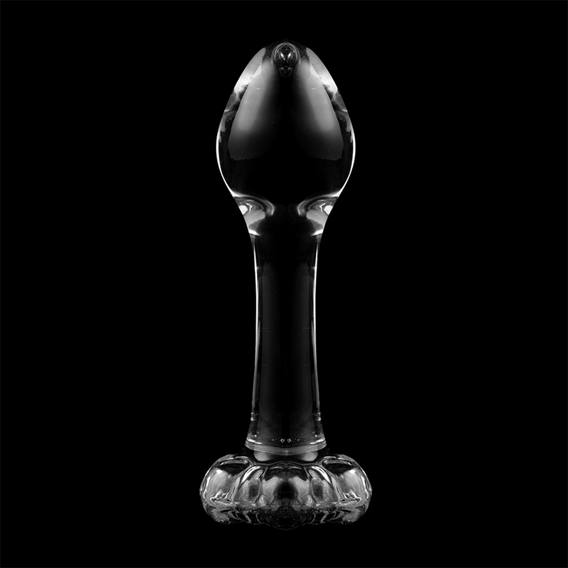 NEBULA SERIES BY IBIZA - MODEL 2 ANAL PLUG BOROSILICATE GLASS CLEAR 11 CM -O- 3.5 CM - NOCTURNA DESIRES