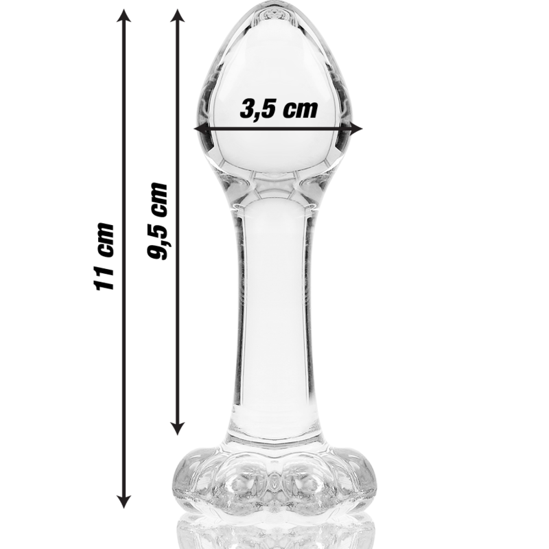 NEBULA SERIES BY IBIZA - MODEL 2 ANAL PLUG BOROSILICATE GLASS CLEAR 11 CM -O- 3.5 CM - NOCTURNA DESIRES