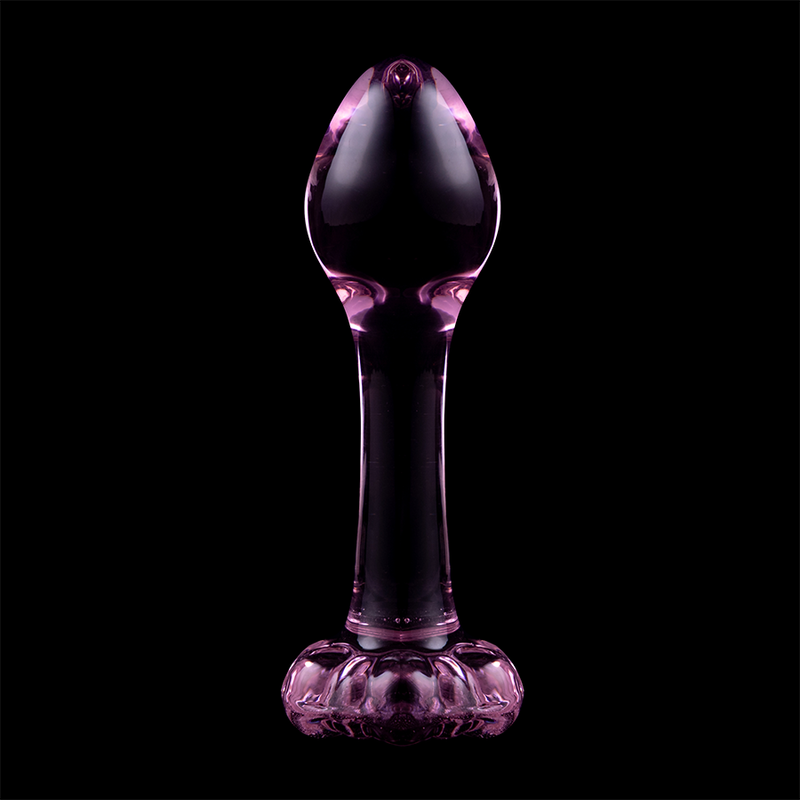 NEBULA SERIES BY IBIZA - MODEL 2 ANAL PLUG BOROSILICATE GLASS PINK 11 CM -O- 3.5 CM - NOCTURNA DESIRES