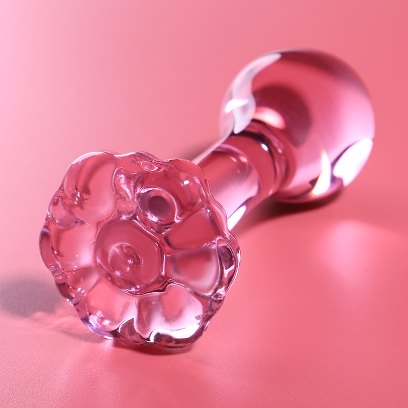 NEBULA SERIES BY IBIZA - MODEL 2 ANAL PLUG BOROSILICATE GLASS PINK 11 CM -O- 3.5 CM - NOCTURNA DESIRES