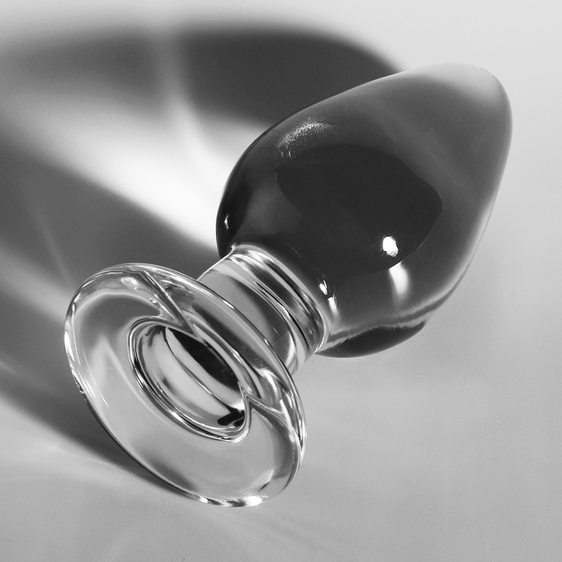 NEBULA SERIES BY IBIZA - MODEL 3 ANAL PLUG BOROSILICATE GLASS TRANSPARENT 11 CM -O- 5 CM - NOCTURNA DESIRES