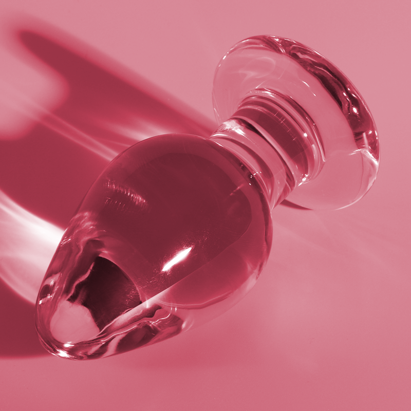 NEBULA SERIES BY IBIZA - MODEL 3 ANAL PLUG BOROSILICATE GLASS PINK 11 CM -O- 5 CM - NOCTURNA DESIRES