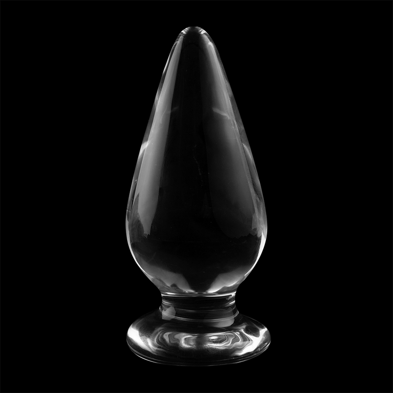 NEBULA SERIES BY IBIZA - MODEL 4 ANAL PLUG BOROSILICATE GLASS CLEAR 11 CM -O- 5 CM - NOCTURNA DESIRES