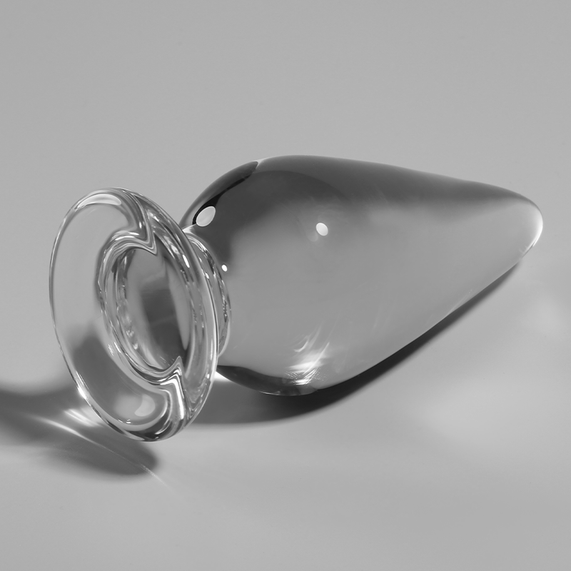 NEBULA SERIES BY IBIZA - MODEL 4 ANAL PLUG BOROSILICATE GLASS CLEAR 11 CM -O- 5 CM - NOCTURNA DESIRES