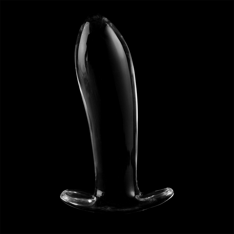 NEBULA SERIES BY IBIZA - MODEL 5 ANAL PLUG BOROSILICATE GLASS CLEAR 12.5 CM -O- 3.5 CM - NOCTURNA DESIRES