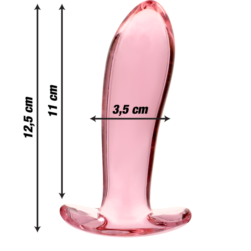 NEBULA SERIES BY IBIZA - MODEL 5 ANAL PLUG BOROSILICATE GLASS PINK 12.5 CM -O- 3.5 CM - NOCTURNA DESIRES