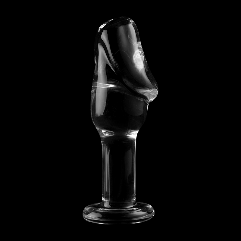 NEBULA SERIES BY IBIZA - MODEL 6 ANAL PLUG BOROSILICATE GLASS CLEAR 12.5 CM -O- 4 CM - NOCTURNA DESIRES