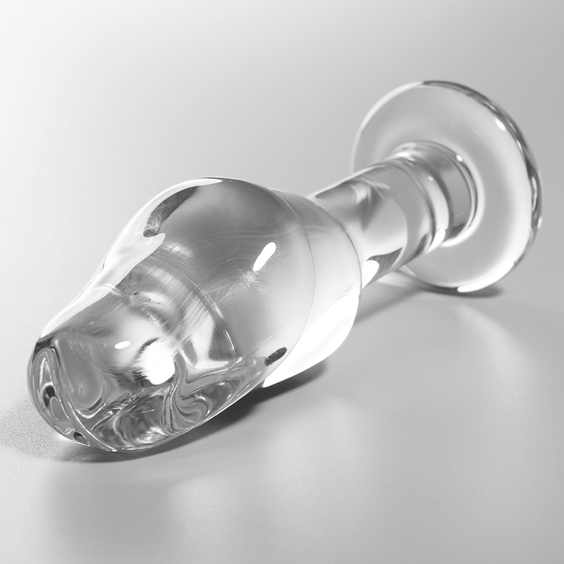 NEBULA SERIES BY IBIZA - MODEL 6 ANAL PLUG BOROSILICATE GLASS CLEAR 12.5 CM -O- 4 CM - NOCTURNA DESIRES