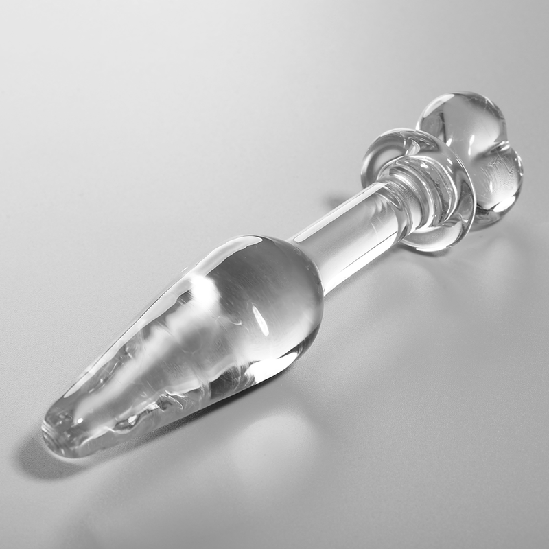 NEBULA SERIES BY IBIZA - MODEL 7 ANAL PLUG BOROSILICATE GLASS CLEAR 13.5 CM -O- 3 CM - NOCTURNA DESIRES