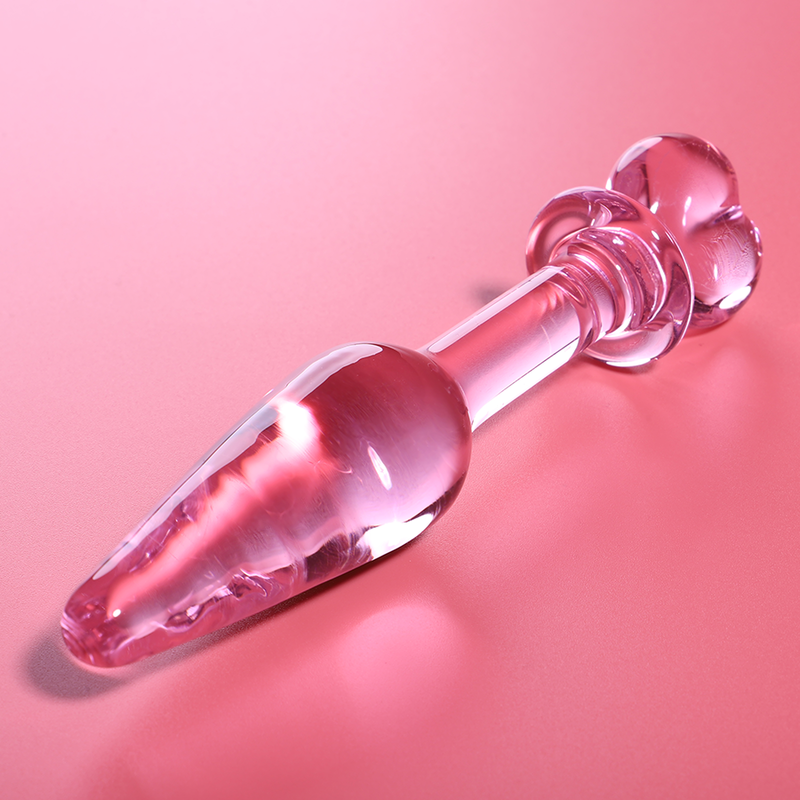 NEBULA SERIES BY IBIZA - MODEL 7 ANAL PLUG BOROSILICATE GLASS PINK 13.5 CM -O- 3 CM - NOCTURNA DESIRES