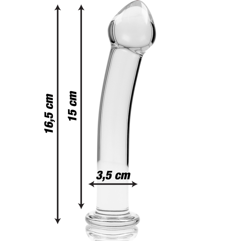 NEBULA SERIES BY IBIZA - MODEL 11 DILDO BOROSILICATE GLASS CLEAR 16 CM -O- 3 CM - NOCTURNA DESIRES