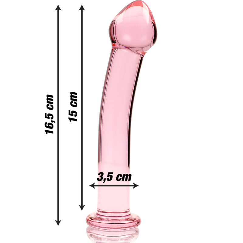NEBULA SERIES BY IBIZA - MODEL 11 DILDO BOROSILICATE GLASS PINK 16 CM -O- 3 CM - NOCTURNA DESIRES