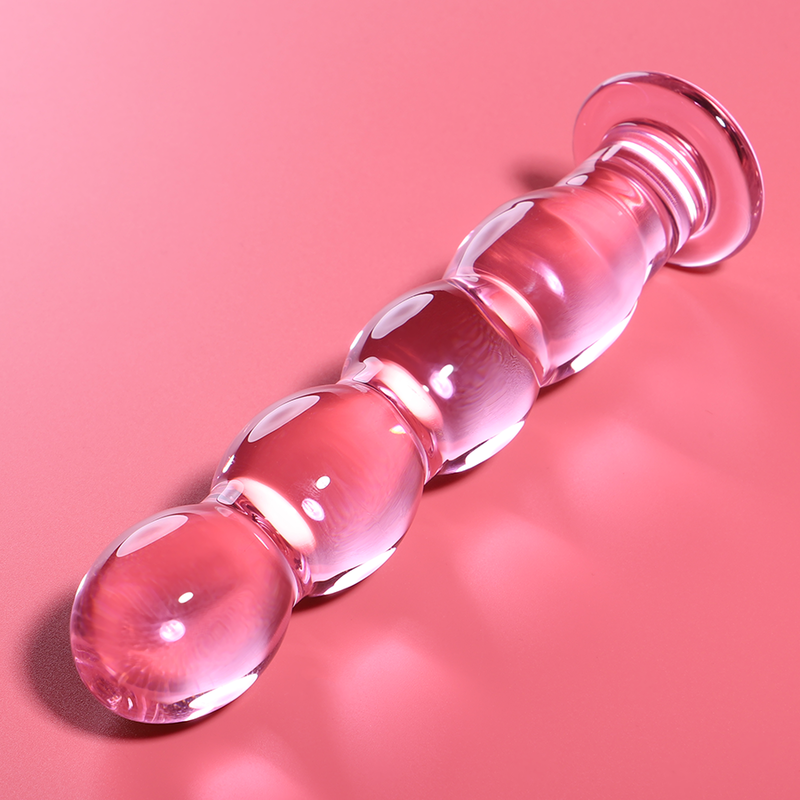 NEBULA SERIES BY IBIZA - MODEL 10 DILDO BOROSILICATE GLASS PINK 16.5 CM -O- 3.5 CM - NOCTURNA DESIRES