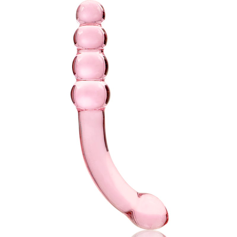 NEBULA SERIES BY IBIZA - MODEL 14 DILDO BOROSILICATE GLASS PINK 18.5 CM -O- 3 CM - NOCTURNA DESIRES