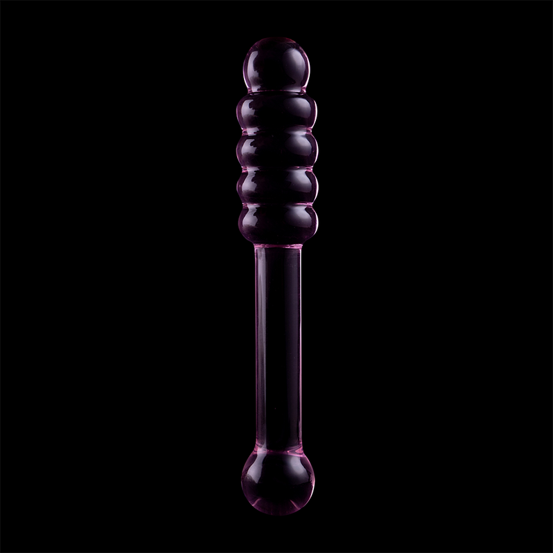 NEBULA SERIES BY IBIZA - MODEL 20 DILDO BOROSILICATE GLASS PINK 20.5 CM -O- 3 CM - NOCTURNA DESIRES