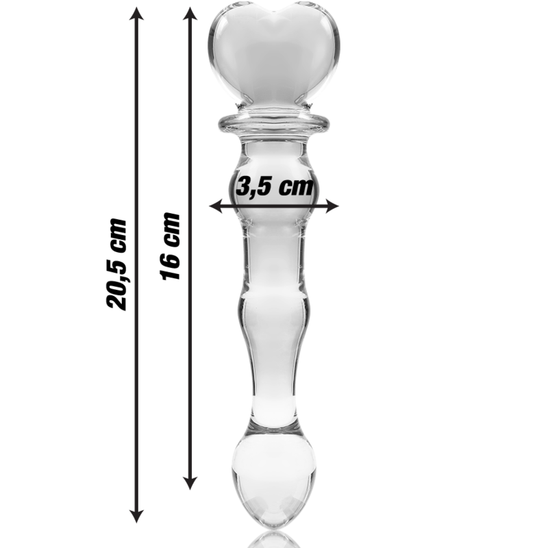 NEBULA SERIES BY IBIZA - MODEL 21 DILDO BOROSILICATE GLASS CLEAR 20.5 CM -O- 3.5 CM - NOCTURNA DESIRES