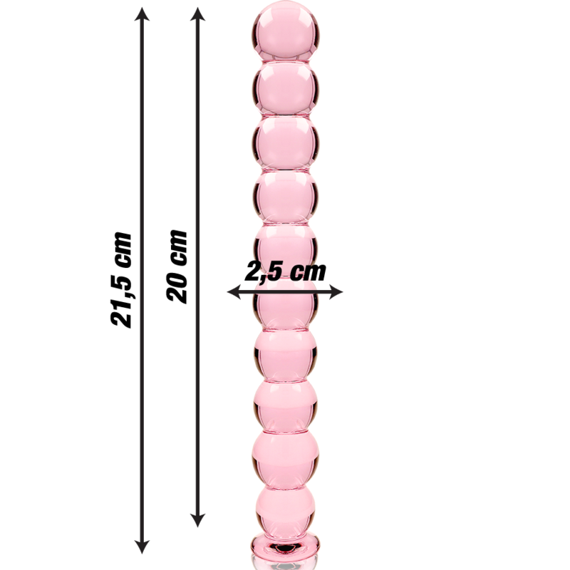 NEBULA SERIES BY IBIZA - MODEL 22 DILDO BOROSILICATE GLASS PINK 21.5 CM -O- 2.5 CM - NOCTURNA DESIRES