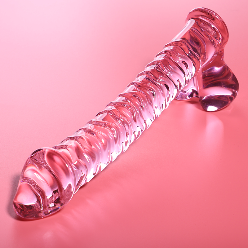NEBULA SERIES BY IBIZA - MODEL 23 DILDO BOROSILICATE GLASS PINK 21.5 CM -O- 4 CM - NOCTURNA DESIRES