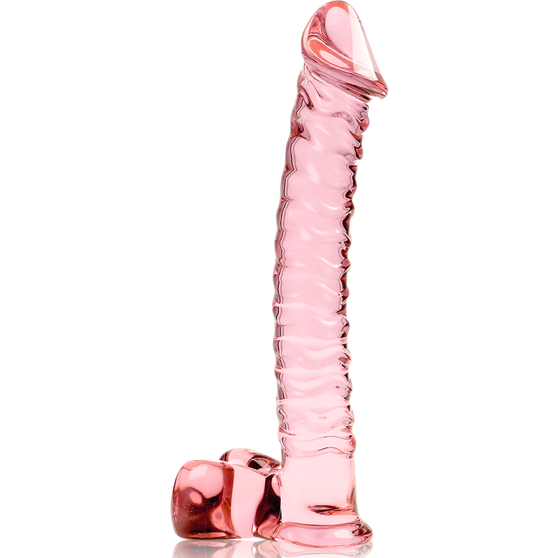 NEBULA SERIES BY IBIZA - MODEL 23 DILDO BOROSILICATE GLASS PINK 21.5 CM -O- 4 CM - NOCTURNA DESIRES