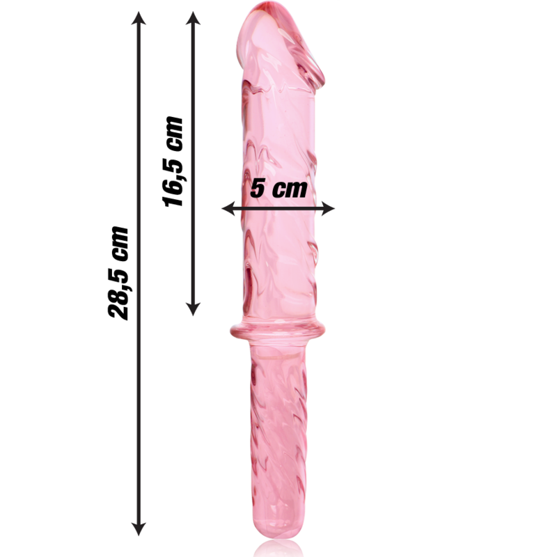 NEBULA SERIES BY IBIZA - MODEL 24 DILDO BOROSILICATE GLASS PINK 28.5 CM -O- 5 CM - NOCTURNA DESIRES