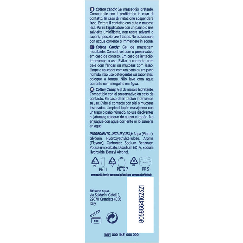 CONTROL - COTTON CANDY MASSAGE GEL 3 IN 1 200 ML - NOCTURNA DESIRES