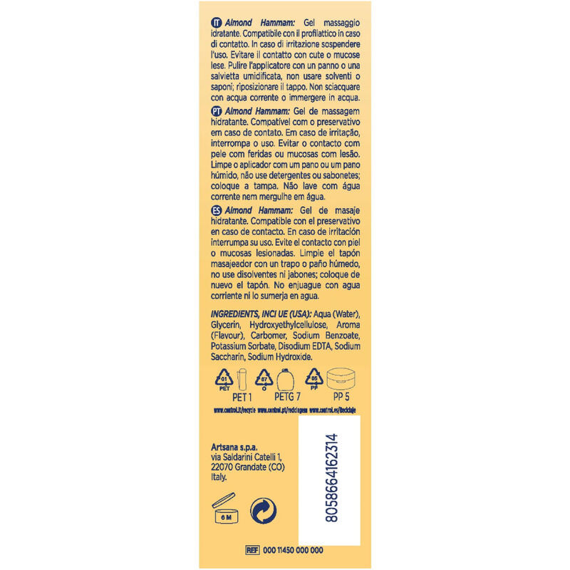 CONTROL - ALMOND HAMMAM MASSAGE GEL 3 IN 1 200 ML - NOCTURNA DESIRES