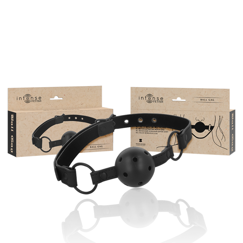 INTENSE - FETISH VEGAN LEATHER BALL GAG - NOCTURNA DESIRES