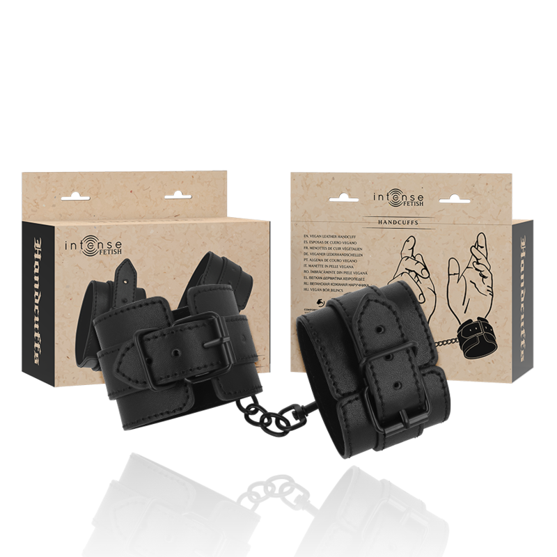 INTENSE - FETISH VEGAN LEATHER HANDCUFFS - NOCTURNA DESIRES