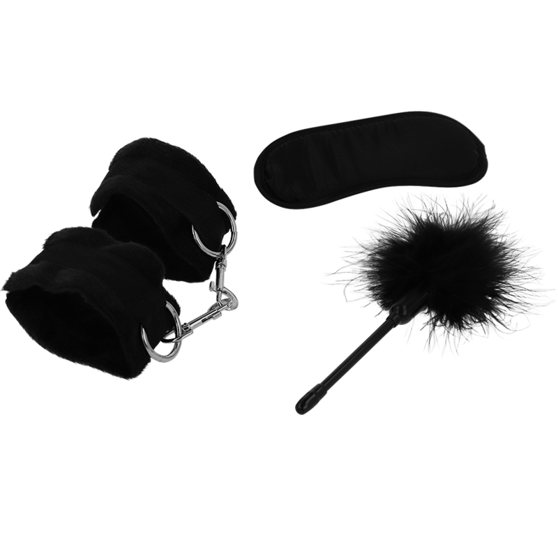 INTENSE - FETISH EROTIC PLAYSET 2 WITH HANDCUFFS, BLIND MASK AND TICKLER - NOCTURNA DESIRES