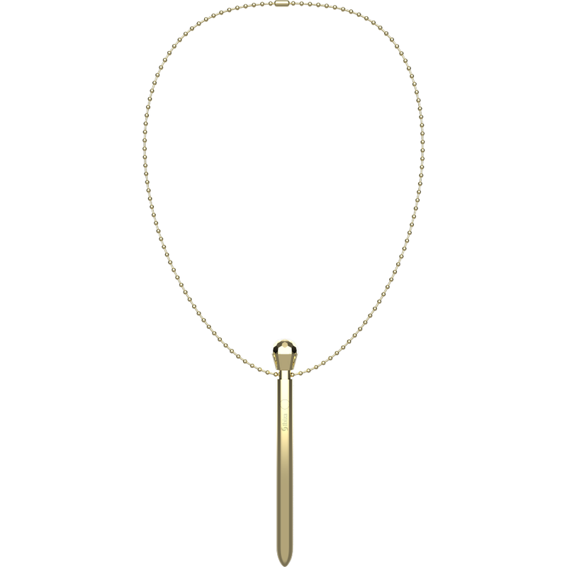 IBIZA - CLIT POCKET STIMULATOR NECKLACE USB CHARGER 12 VIBRATION MODES GOLDEN 12,2 X 1,5 - NOCTURNA DESIRES