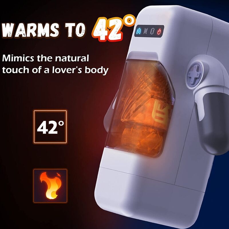 GAME CUP - THRUSTING VIBRATION MASTURBATOR WITH HEATING FUNCTION AND MOBILE SUPPORT - BLACK - NOCTURNA DESIRES