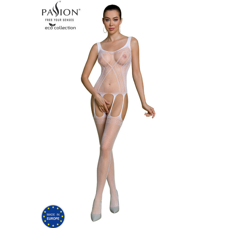 PASSION - ECO COLLECTION BODYSTOCKING ECO BS007 WHITE - NOCTURNA DESIRES