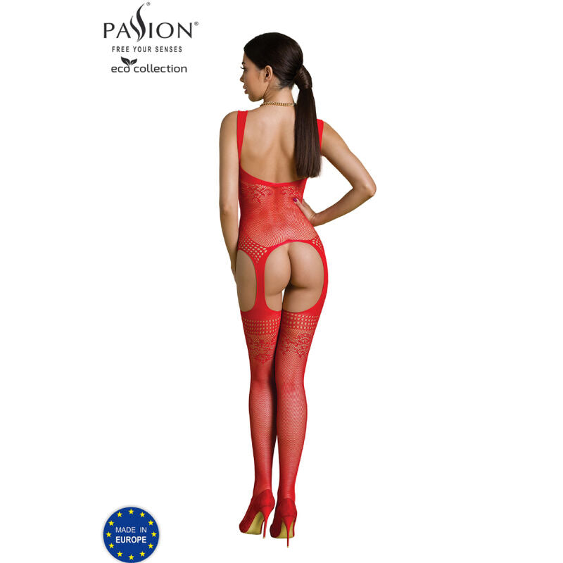 PASSION - ECO COLLECTION BODYSTOCKING ECO BS008 RED - NOCTURNA DESIRES
