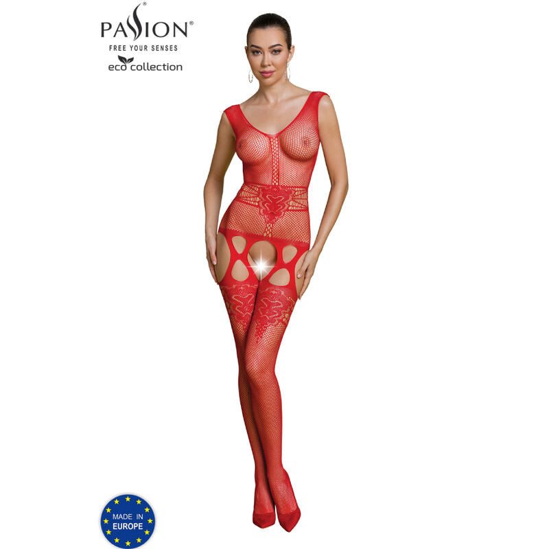 PASSION - ECO COLLECTION BODYSTOCKING ECO BS014 RED - NOCTURNA DESIRES