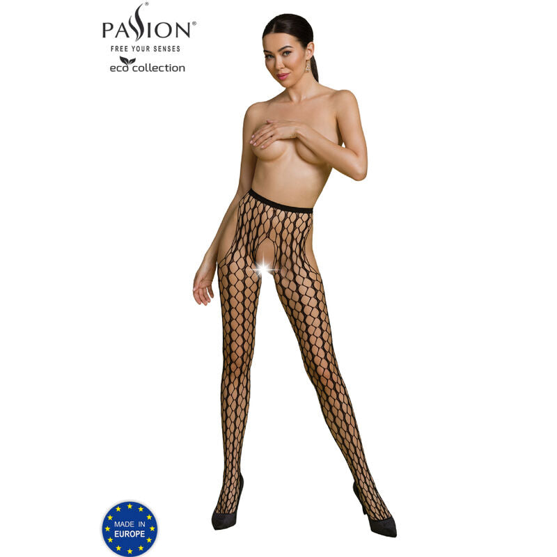 PASSION - ECO COLLECTION BODYSTOCKING ECO S007 BLACK - NOCTURNA DESIRES