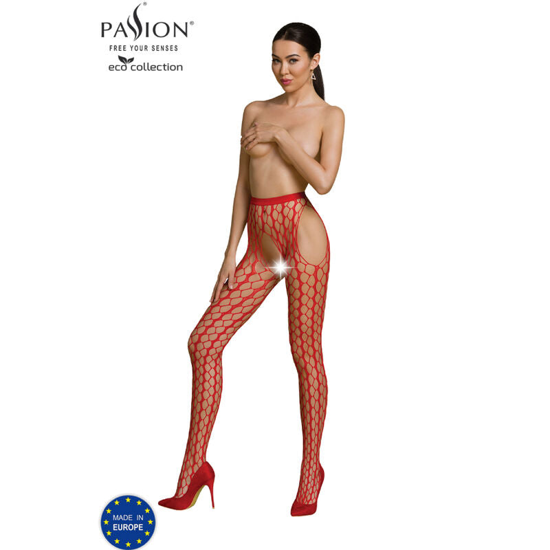PASSION - ECO COLLECTION BODYSTOCKING ECO S007 RED - NOCTURNA DESIRES