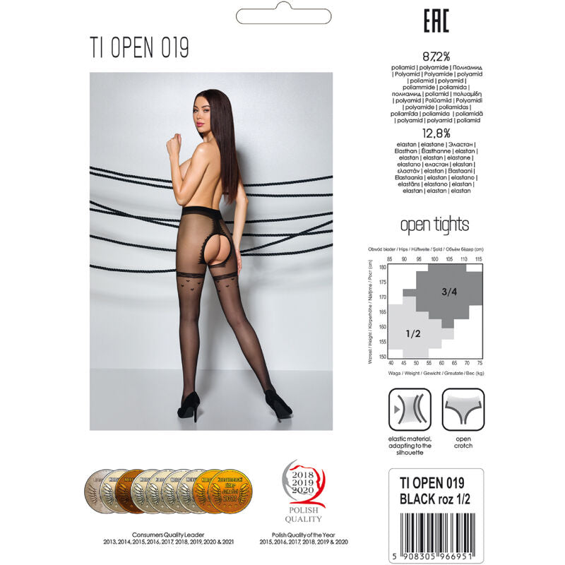 PASSION - TIOPEN 019 BLACK TIGHTS 3/4 20 DEN - NOCTURNA DESIRES
