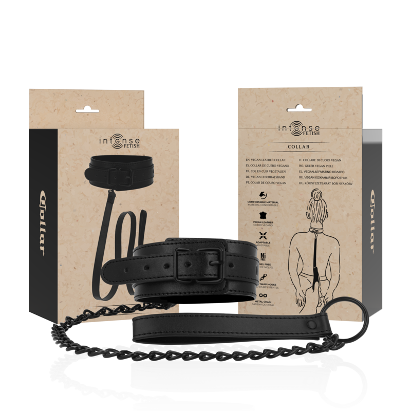 INTENSE - FETISH VEGAN LEATHER COLLAR - NOCTURNA DESIRES
