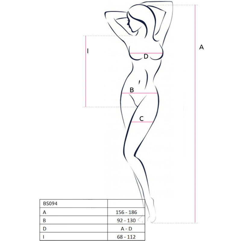 PASSION - BS094 WHITE BODYSTOCKING ONE SIZE - NOCTURNA DESIRES